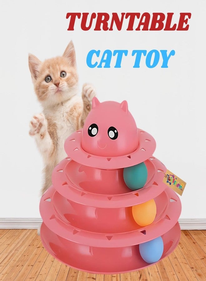 Western Era Cat 3 Level Toy - Engaging Multi-Tier Interactive Play Tower with Rolling Balls for Cats and Kittens, Promotes Mental Stimulation & Physical Activity, Durable Entertainment for Active Pet - Image 2